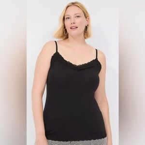 Lane Bryant Black Lacy Cami, Lace on Top and Bottom, Great Condition